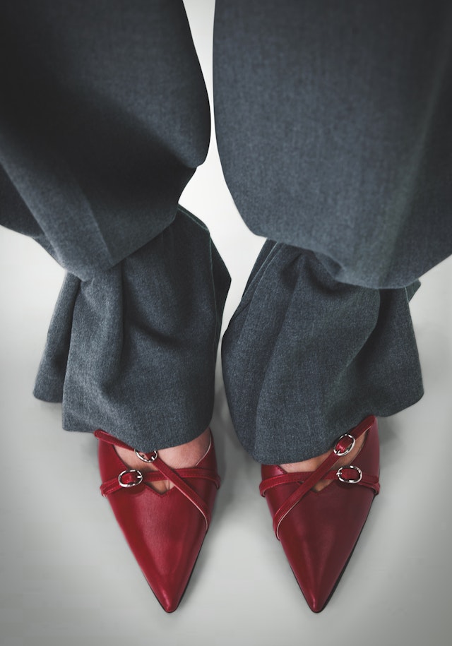 cherry red slingbacks
